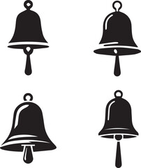 silhouette of clean vector bell isolated on white background	