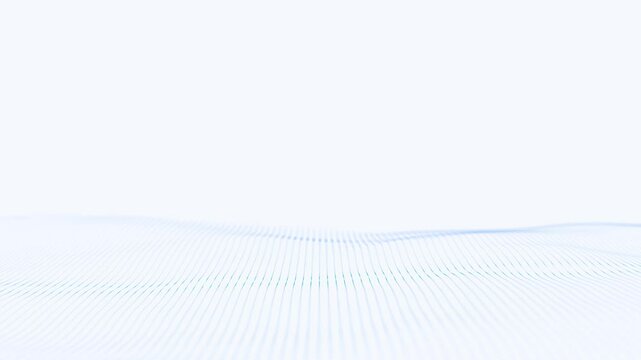 Blue thin lines wave pattern on a white background. Modern background design, 4k video 3d render seamless loop	