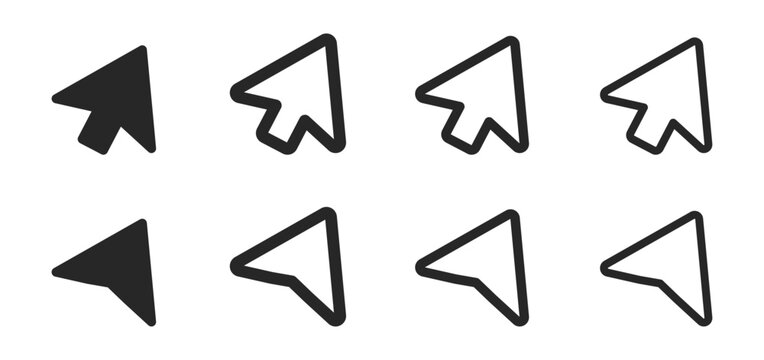 Cursor icons set. Computer curser vector icon. Pointing sign. Curser