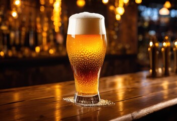 capture perfect close golden craft beer silently pouring into crystal clear glass bubbly foam rich color variation, amber, ale, alcohol, artisan, batching