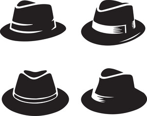 silhouette of clean vector hat isolated on white background	