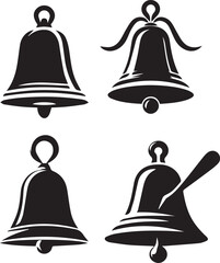 silhouette of clean vector bell isolated on white background	