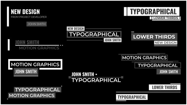 The Lower Thirds In Rectangular Original Shapes In Black And White Colors