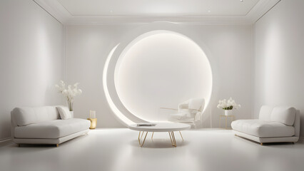 An empty white room with a window, showcasing minimalist design and open space	
