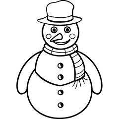cartoon snowman sketch drawing