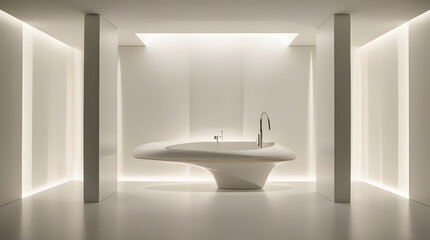 An empty white room with a window, showcasing minimalist design and open space	