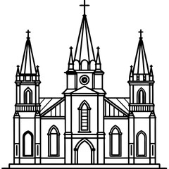 Fototapeta premium cathedral sketch drawing-