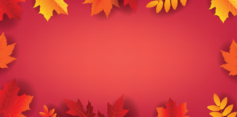 Sale Autumn Poster With Lettering Text With Leaves