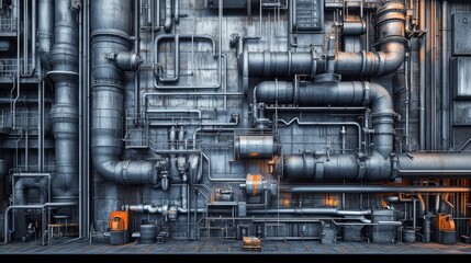 pipes workshop plant industry water gas transportation