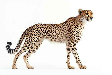 Fototapeta premium Cheetah Standing Tall and Observing the Distance A cheetah standing upright, scanning its surroundings with a focused gaze