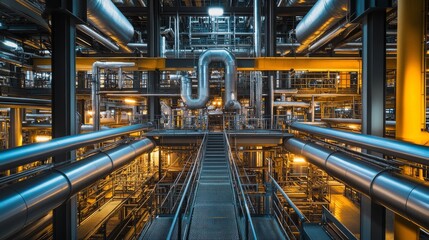 Fototapeta premium pipes workshop plant industry water gas transportation