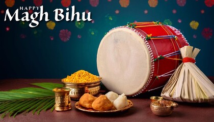 Happy Magh Bihu Festival Poster Design