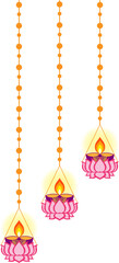 Lotus diya hangings for festival decoration