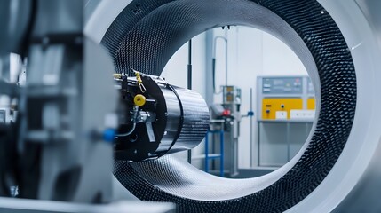 Close up view of the critical autoclave process where carbon fiber composite parts are cured under precisely controlled high pressure and heat to achieve desired strength durability and performance