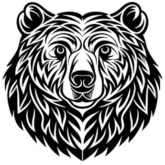 bear vector black silhouette tattoo design 