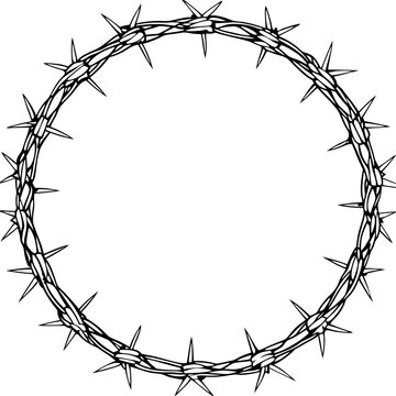 recommend clip art: circle barbed wire frame drawing-