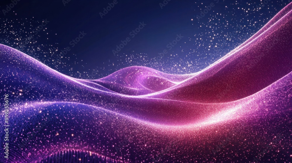 Poster technology abstract particle wave background