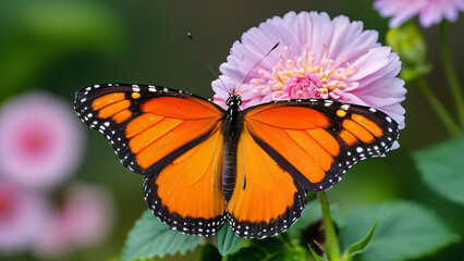 Fototapeta premium monarch butterfly on flower