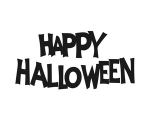 Lettering Happy halloween text banner design. Halloween party decor isolated on white background.