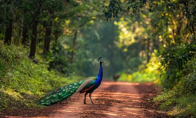 A peacock in the park.