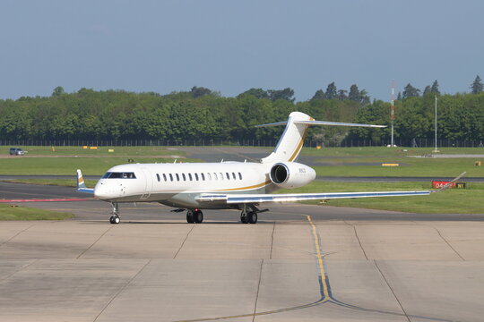 N8CG, Private, Bombardier Global 7500, departing London Stansted Airport, Essex, UK on 20 May 2023