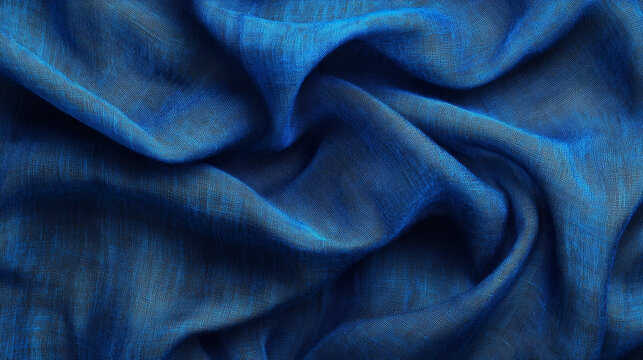 Blue fabric texture background, highlighting the fine details of a silk or linen pattern.

