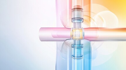 Abstract Pipes and Valves Design in Vibrant Colors