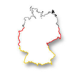 map of Germany outline simplified icon symbol, isolated