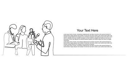 background for journalists. banner template for journalists being interviewed. background for world press day.