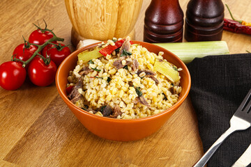Bulgur with lamb and vegetables