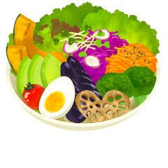 おしゃれなサラダのイラスト