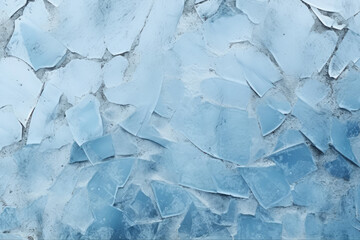 Obraz premium Processed collage of thick layer of cracked ice texture. Background for banner, backdrop or texture