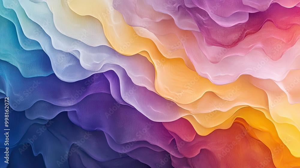 Aufkleber a colorful burst of organic forms in rainbow hues, with soft transitions between vivid colors. the n