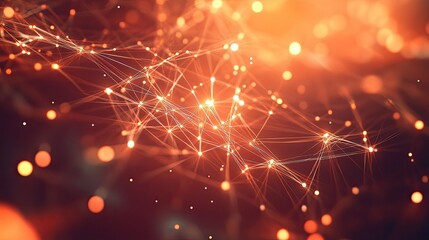 A complex web of glowing nodes and lines forming a modern abstract network, perfect for tech-themed banners, posters, and social media visuals.