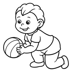 cute baby playing ball