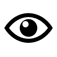 Eye icon in a minimalist style for vision and observation concepts
