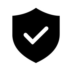 Shield check icon in a bold design for security and protection concepts
