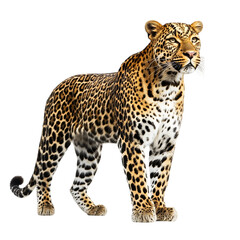 Obraz premium A leopard standing and looking away proudly