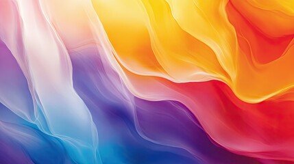 Obraz premium A nature-inspired abstract background with smooth transitions of vibrant rainbow hues, featuring organic shapes and lively compositions that evoke dynamic, fluid movement.