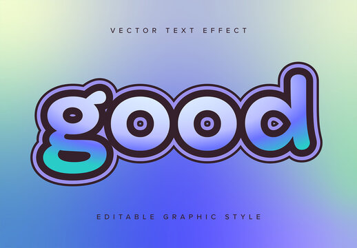Blue Gradient Pop Text Effect Mockup