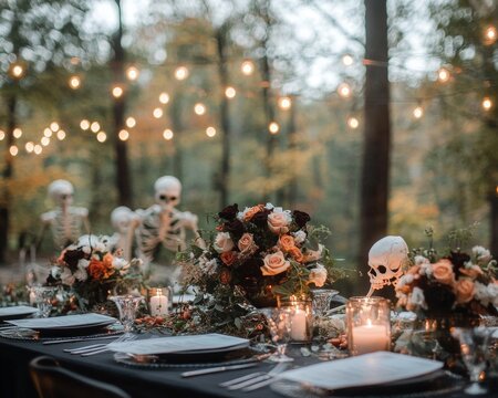 A Halloween wedding reception gothic wedding attire