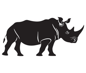 Rhino cartoon coloring page, Outline rhino, Silhouette line art rhino
