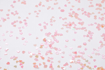 sparkles hearts on white background with text place - Image