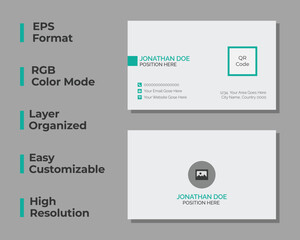 Modern business card, personal identity card, corporate card, simple business card, layout, set