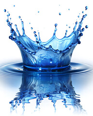 Deep Blue water Splash, water splash isolated on white background