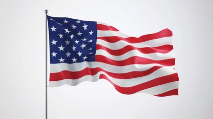 Fototapeta premium United States flag waving dynamically in wind
