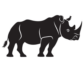 Rhino cartoon coloring page, Outline rhino, Silhouette line art rhino