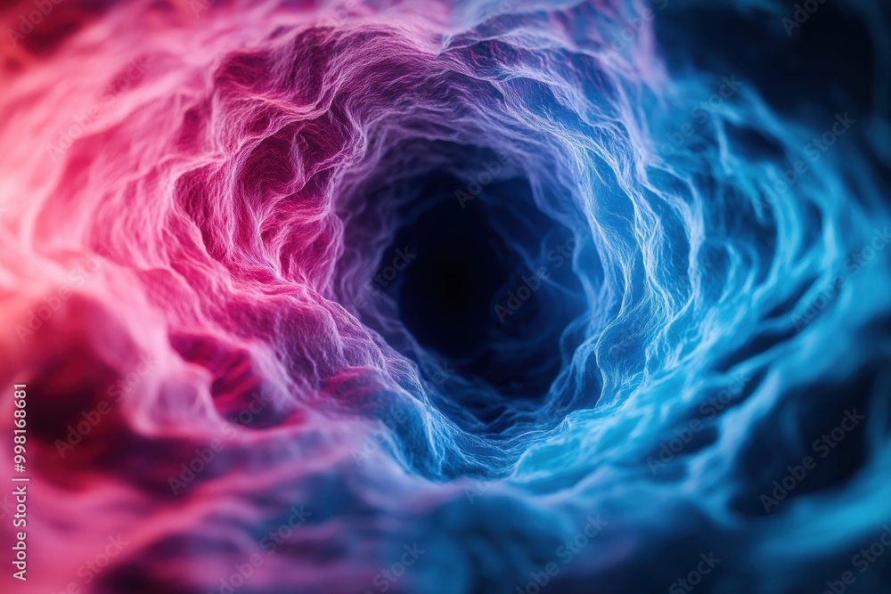 Poster a captivating abstract digital art composition featuring a mesmerizing swirling vortex of vibrant co