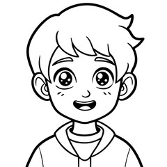 cute boy with turning pale facial expressions