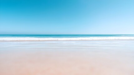 Fototapeta premium Serene Coastal Escape - Tranquil Ocean Breeze and Soft Sand Reflections for Relaxation and Peaceful Energy